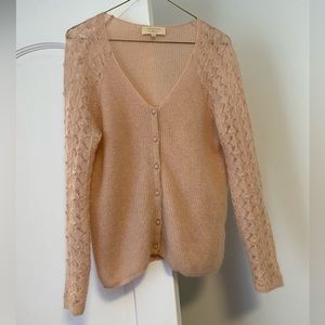 Sezane Garance Cardigan size XS in rose beige